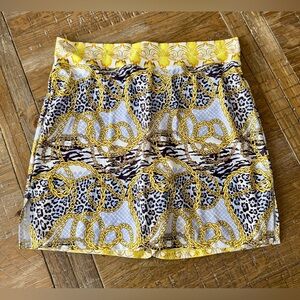 NEW Skort Obsession Stylish Yellow and Brown Patterned Skort, size XL
